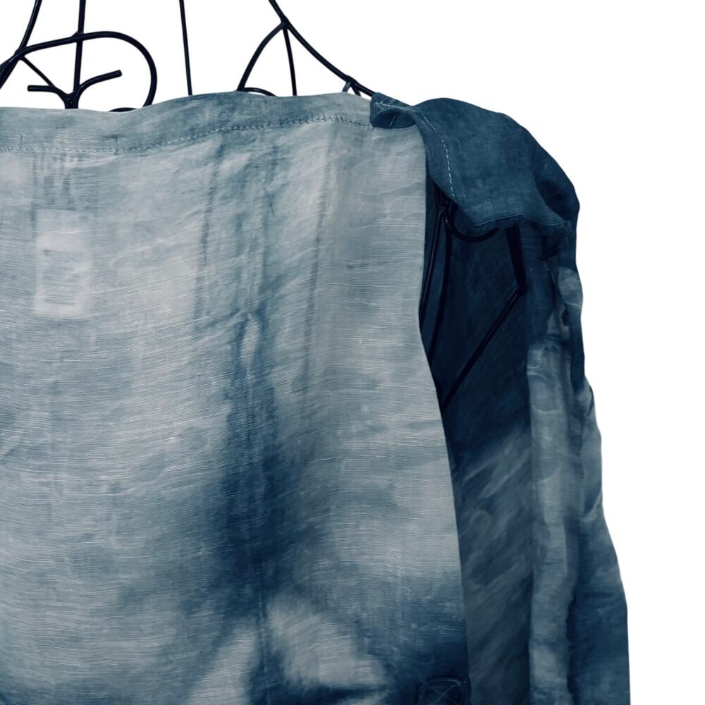 Prairie Underground Silk Hemp Hand Tie Dyed Shibori Dress Split Kimono Sleeve - Picture 12 of 12